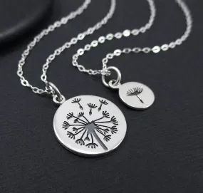 Mother Daughter  Dandelion Necklaces