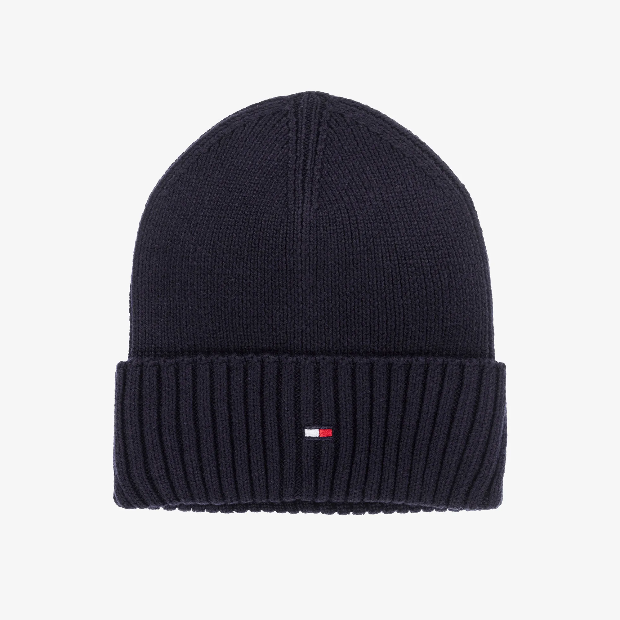 Navy Blue Cotton Knit Beanie Hat