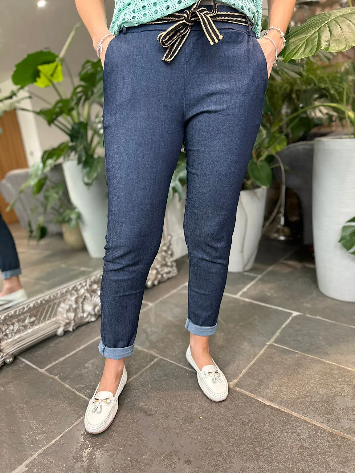 Navy Straight Leg Comfort Fit Trousers