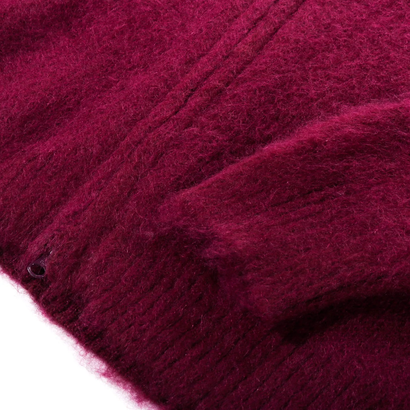 NEEDLES ZIPPED MOHAIR CARDIGAN BORDEAUX