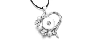 New Crystal Flower Heart Pendant Necklace For Women