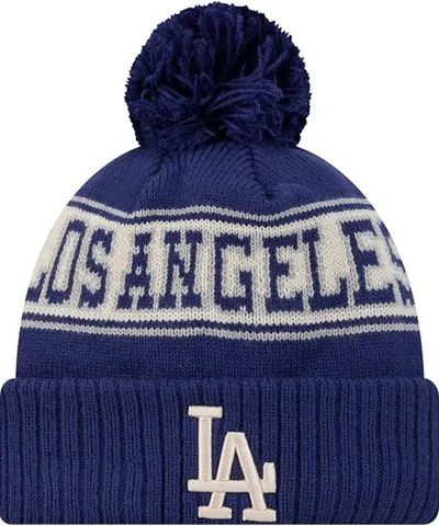 New Era Dodgers Knit Retro Pom Beanie