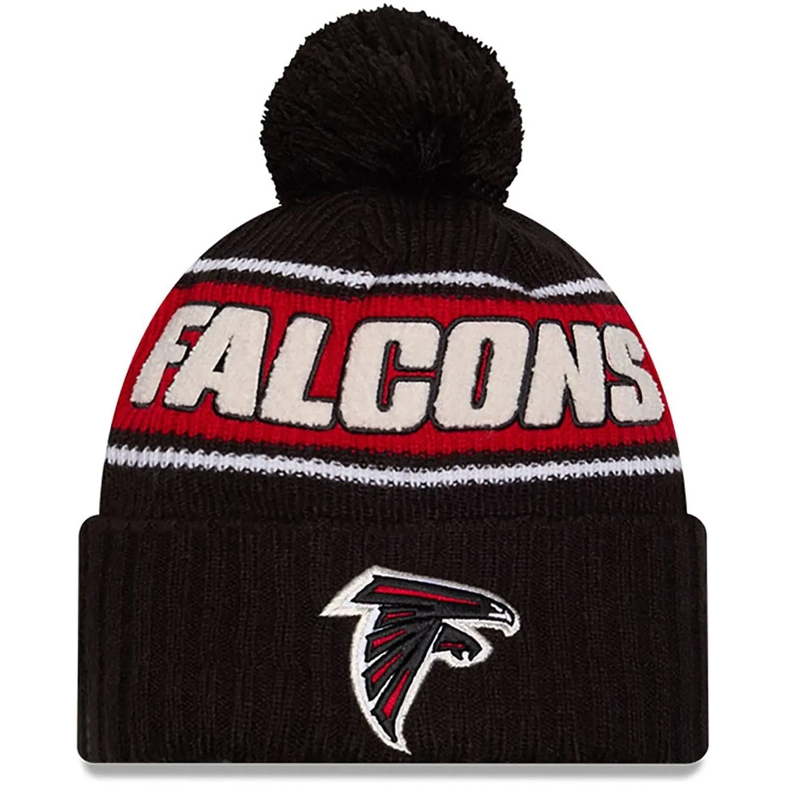 New Era Mens Knits Atlanta Falcons Bobble Hat - Black