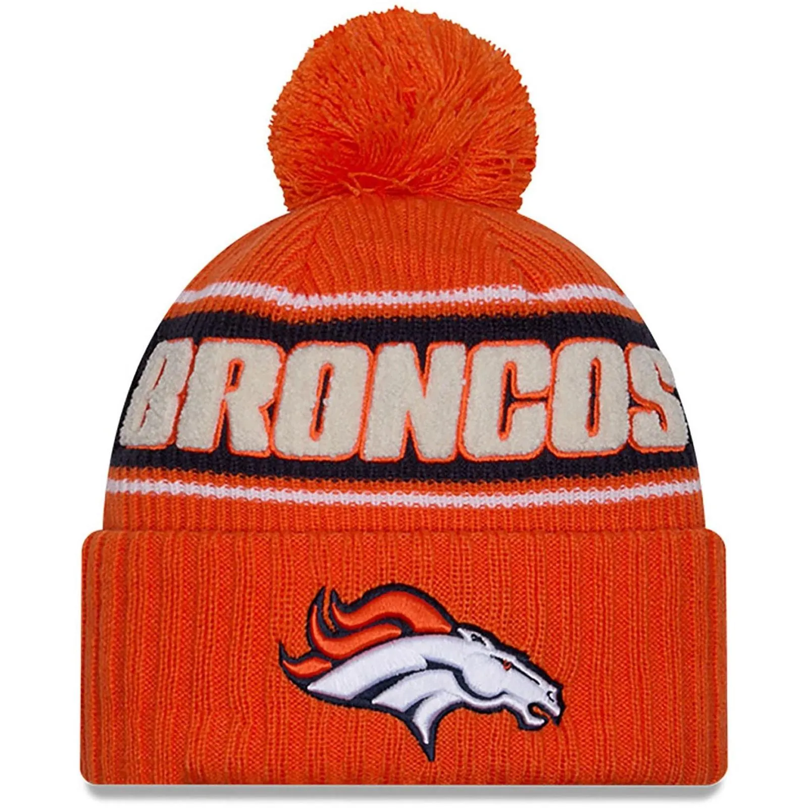 New Era Mens Knits Denver Broncos Bobble Hat - Orange