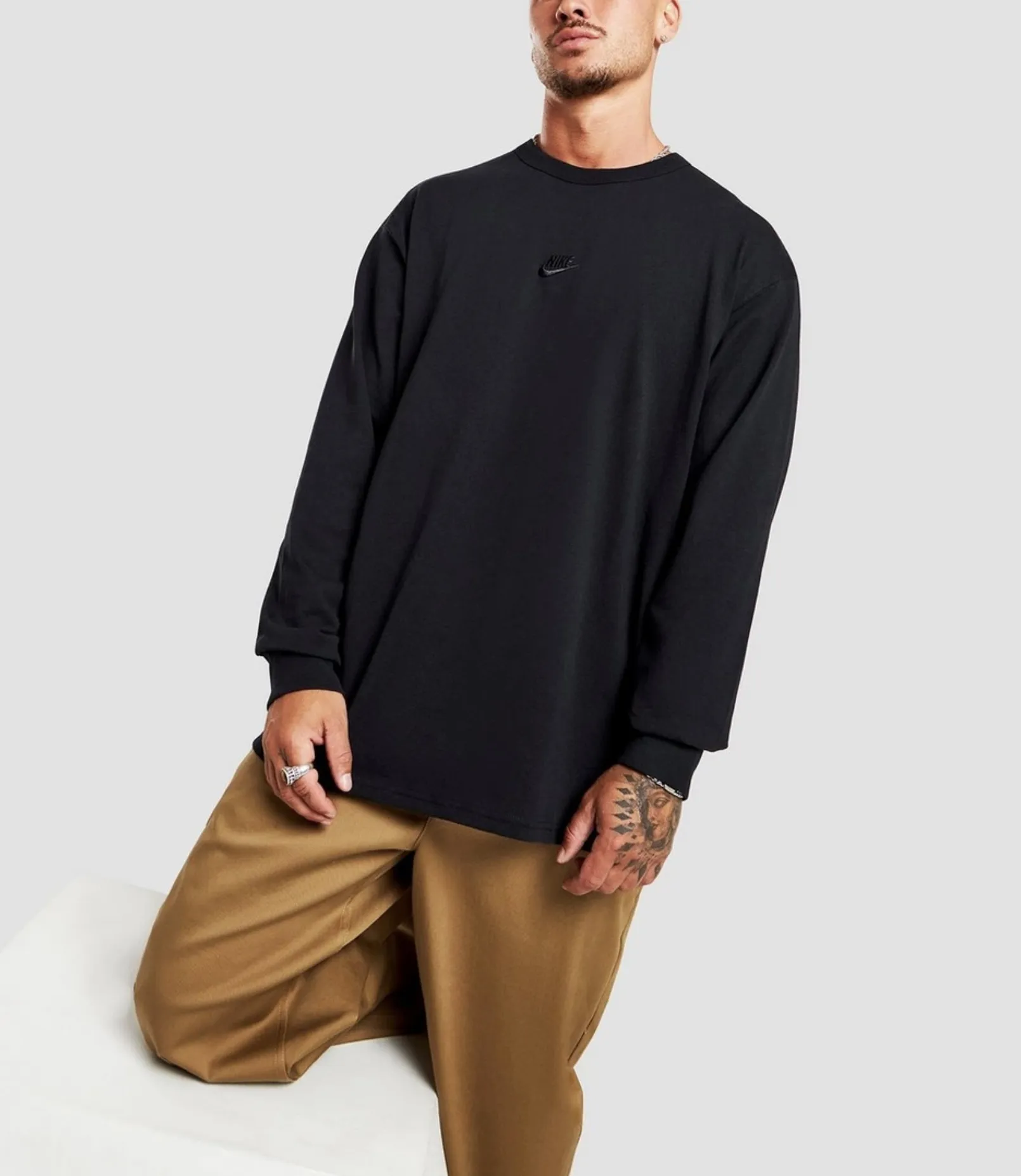 Nike  |Crew Neck Street Style Long Sleeves Plain Cotton