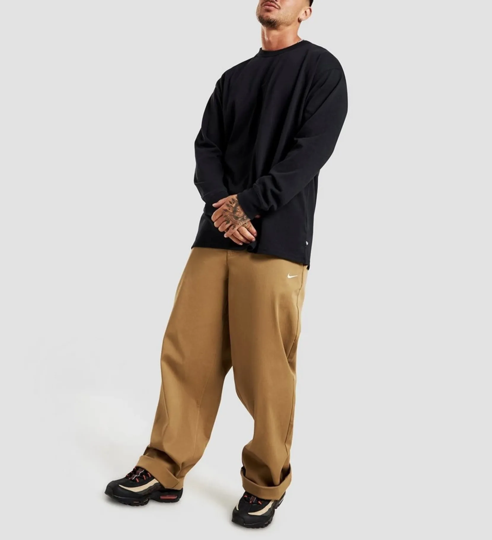 Nike  |Crew Neck Street Style Long Sleeves Plain Cotton