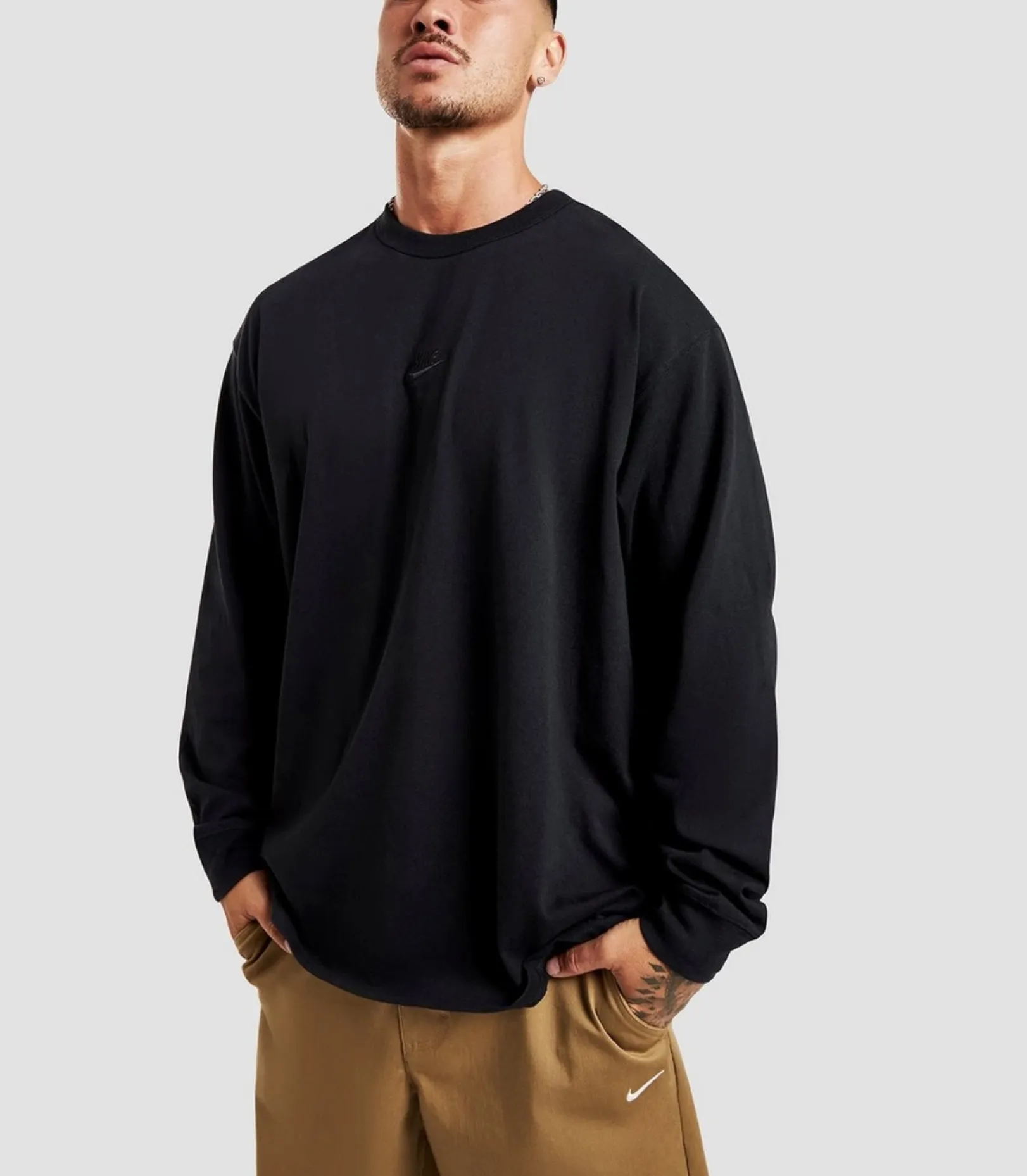 Nike  |Crew Neck Street Style Long Sleeves Plain Cotton