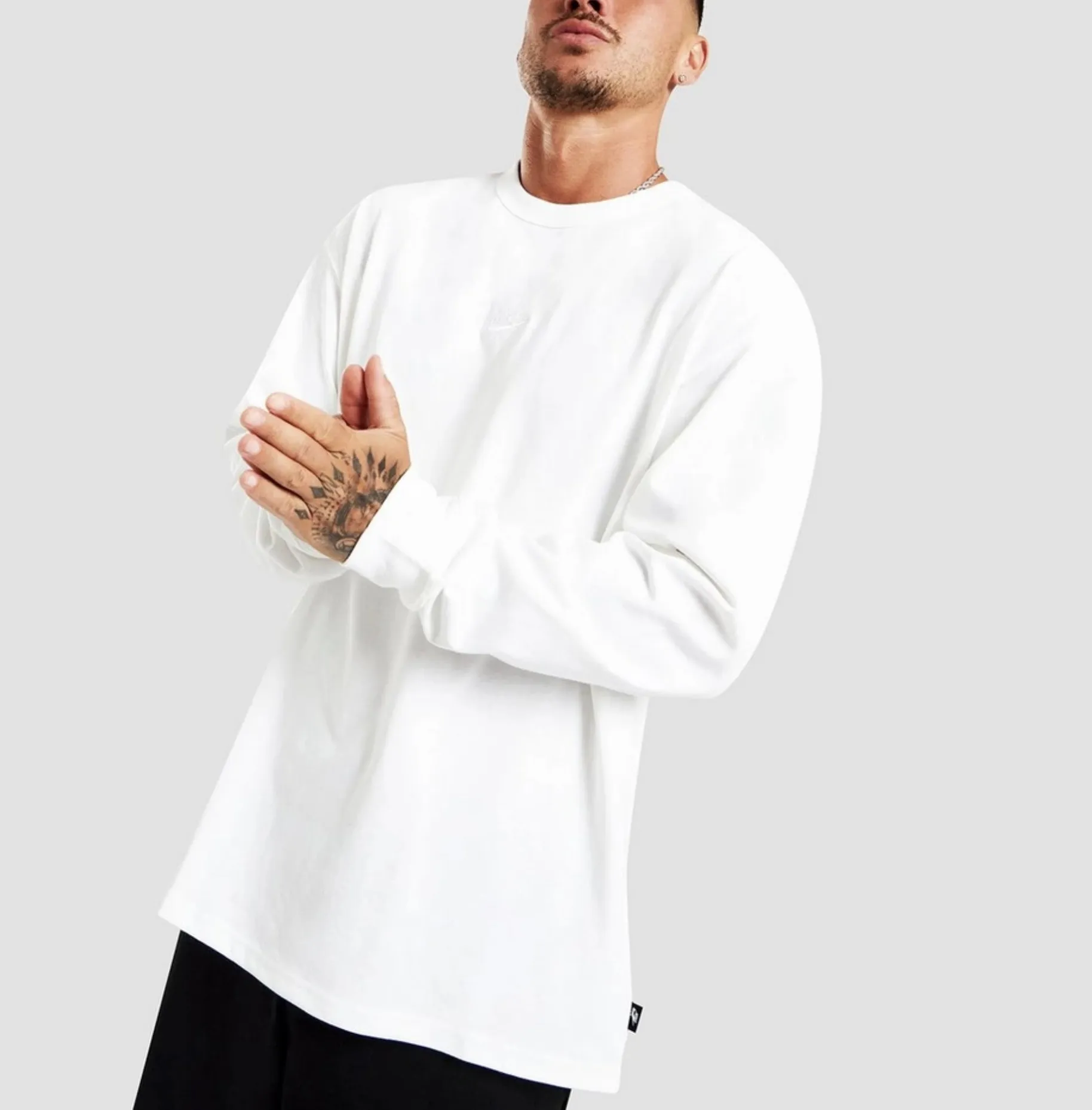 Nike  |Crew Neck Street Style Long Sleeves Plain Cotton