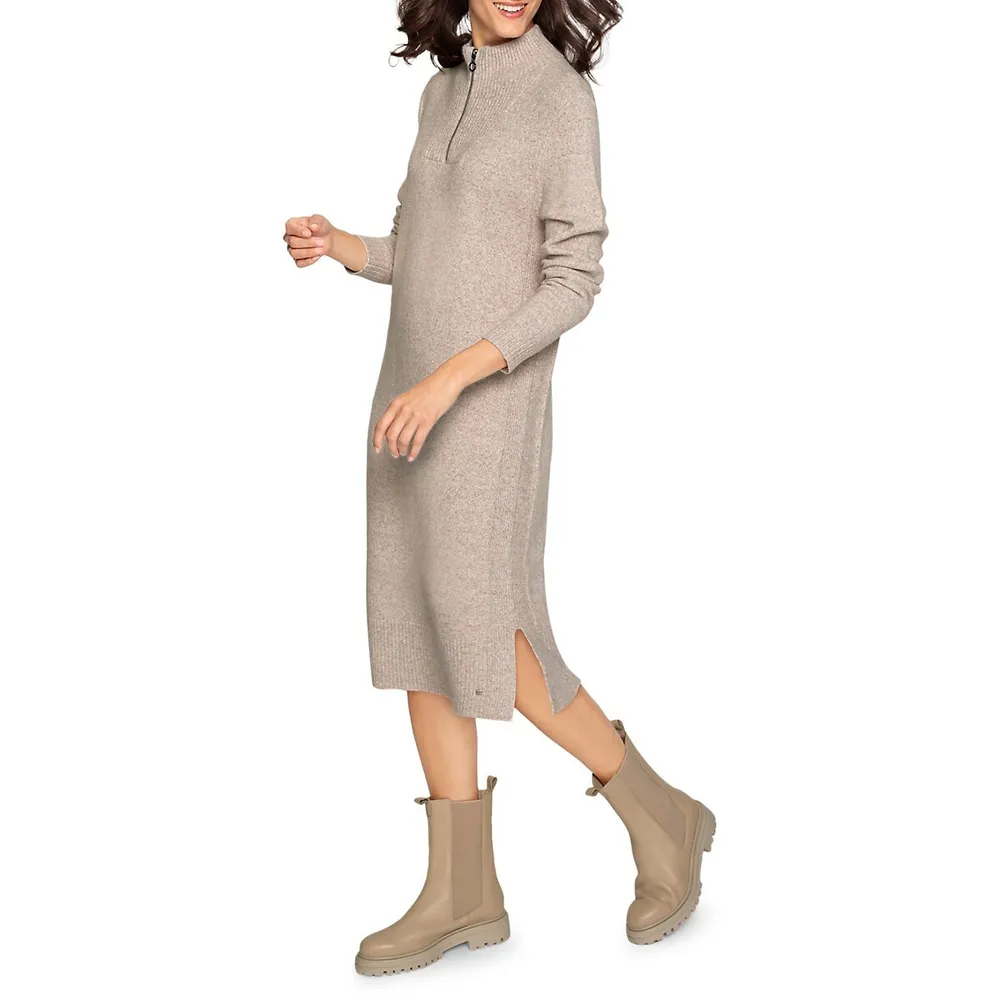 Olsen Quarter-Zip Sweater Dress