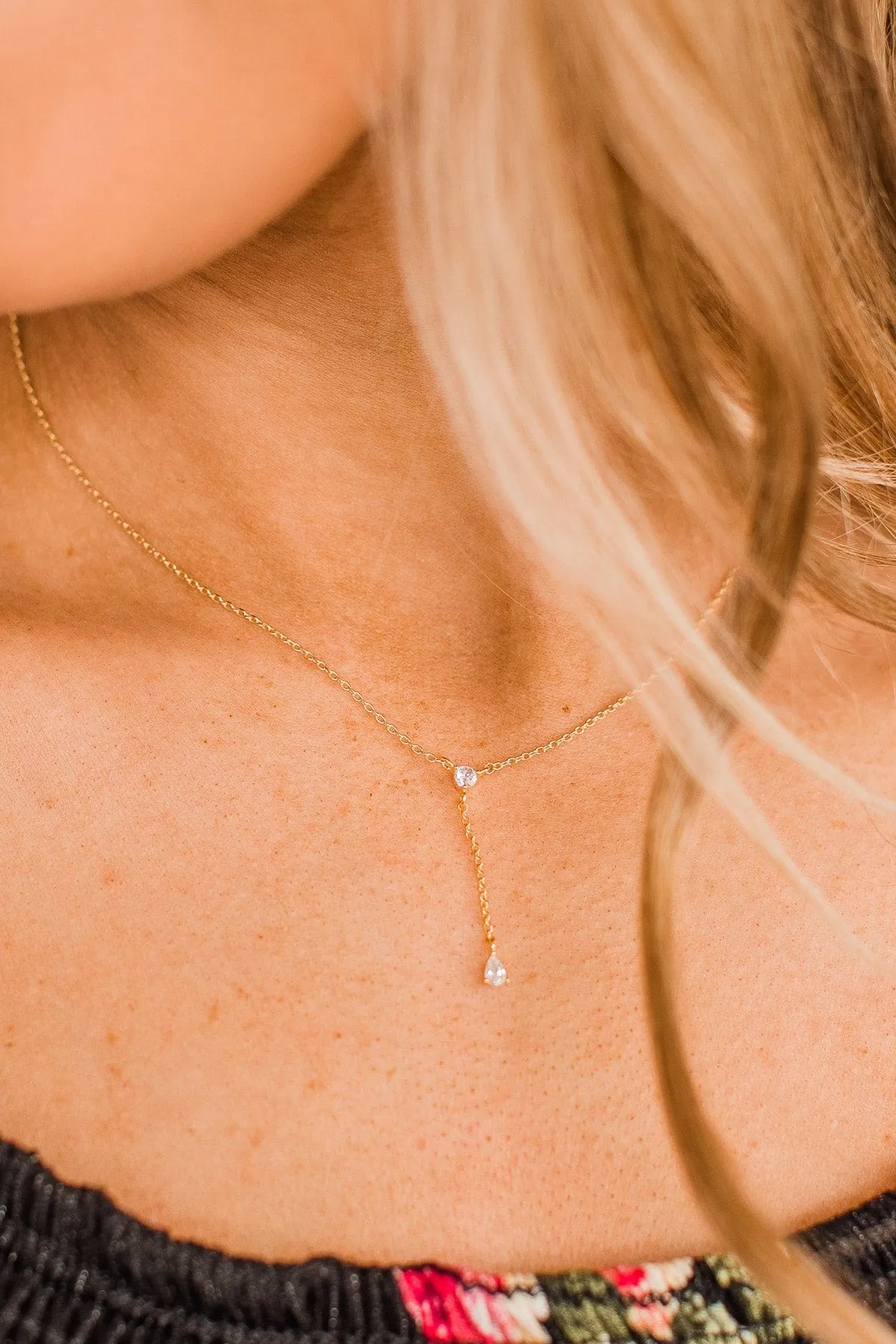 Only Takes A Moment Pendant Necklace- Gold