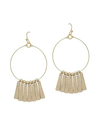 Open Circle with Bar Accents Earrings