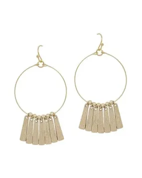 Open Circle with Bar Accents Earrings