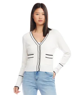 Petite Size Contrast Trim Cardigan