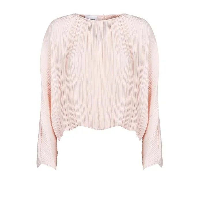 PLEATED BLOUSE WITH LONG SLEEVE Woman Pink powder