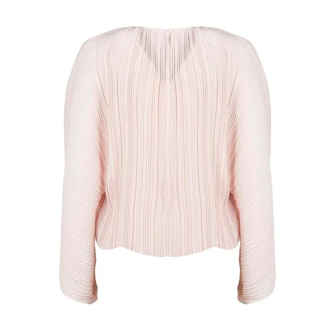 PLEATED BLOUSE WITH LONG SLEEVE Woman Pink powder