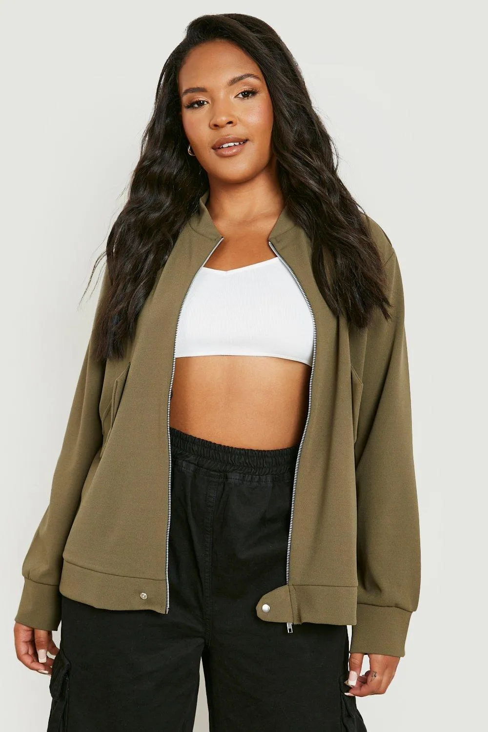 Plus Shoulder Tab Scuba Bomber Jacket