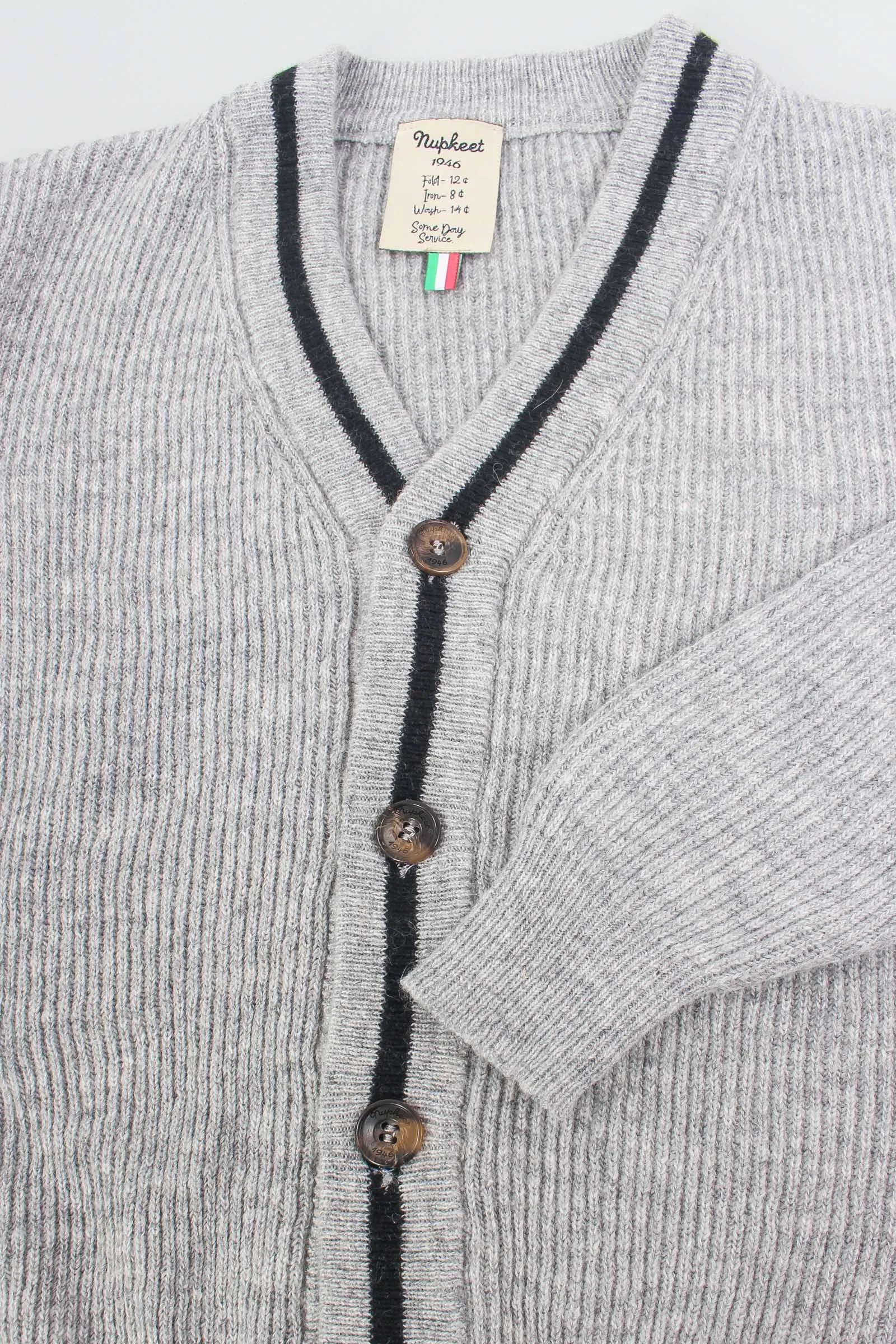 Poma Cardigan Profilo Nero Grigio