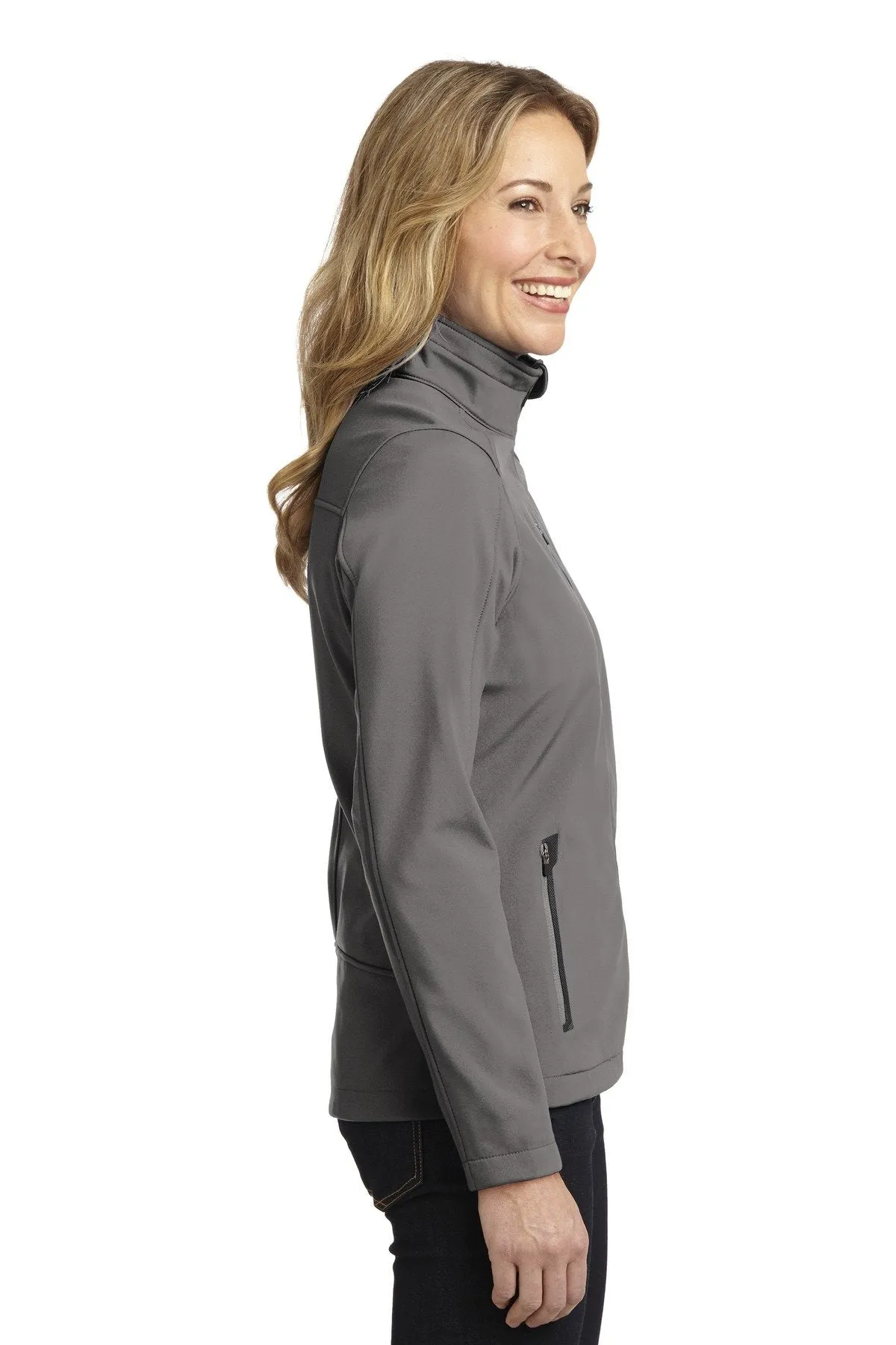 Port Authority Ladies Welded Soft Shell Jacket L324 Deep Smoke