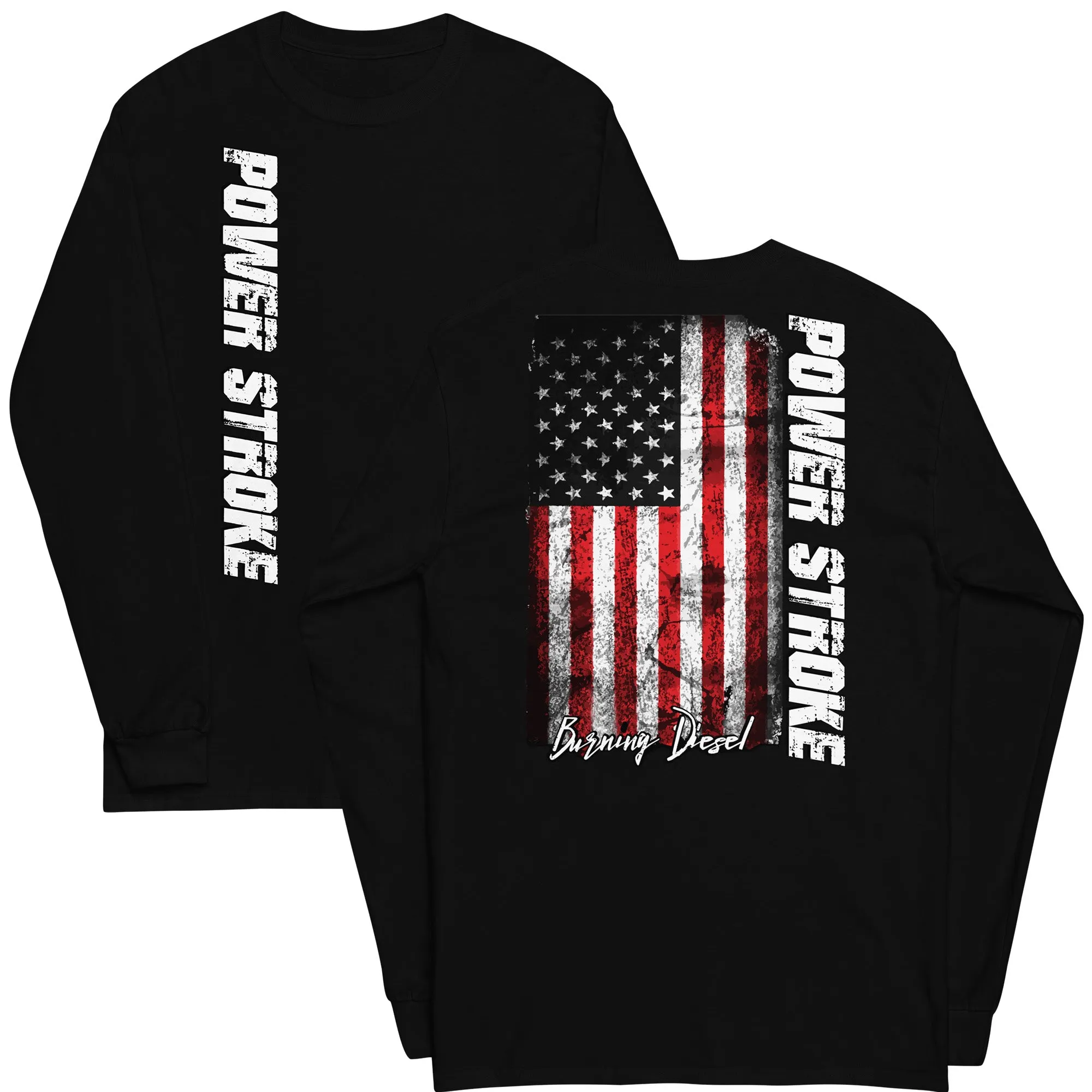 Power Stroke American Flag Long Sleeve T-Shirt