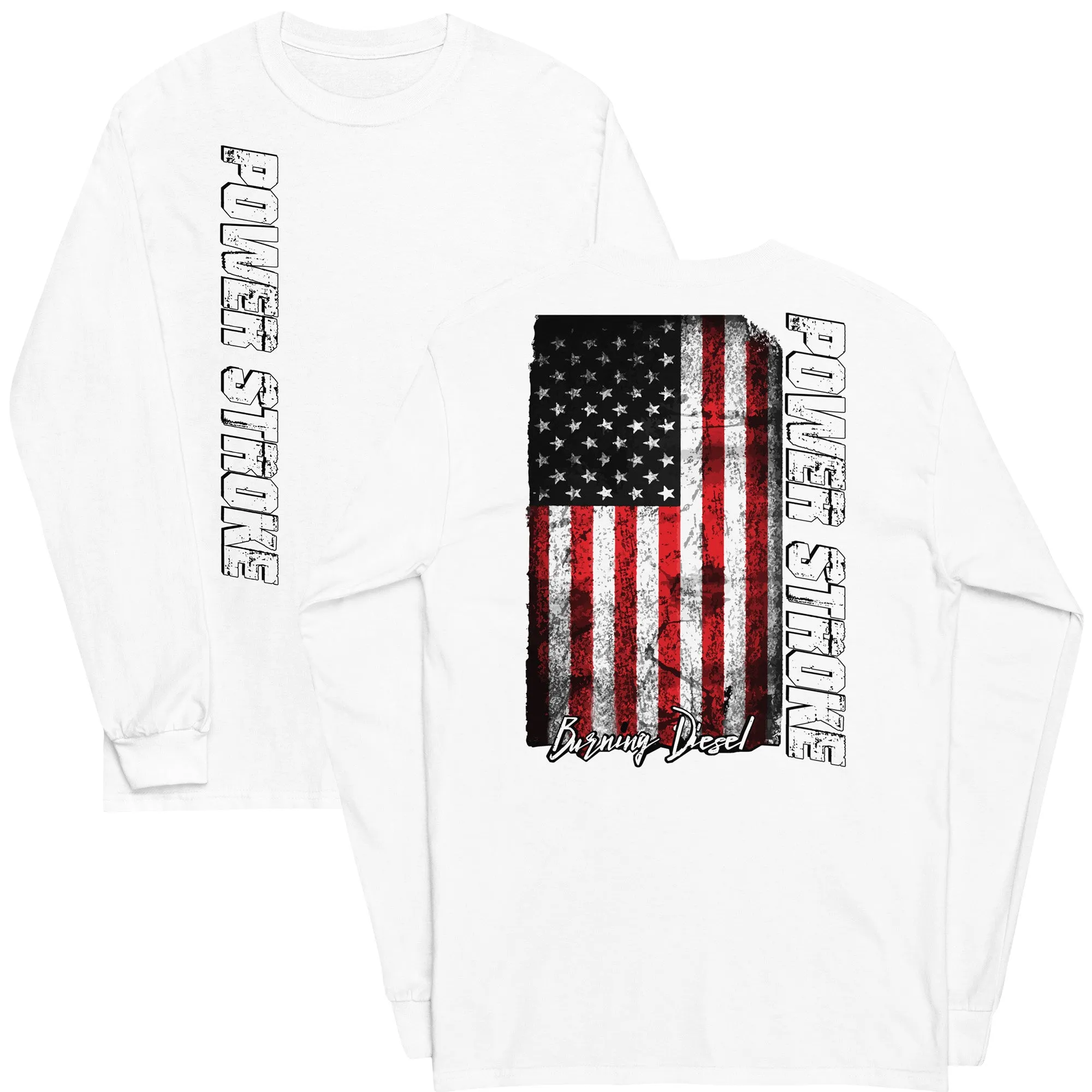 Power Stroke American Flag Long Sleeve T-Shirt