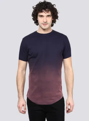 Purple Ombre Faded Crew Neck T-Shirt