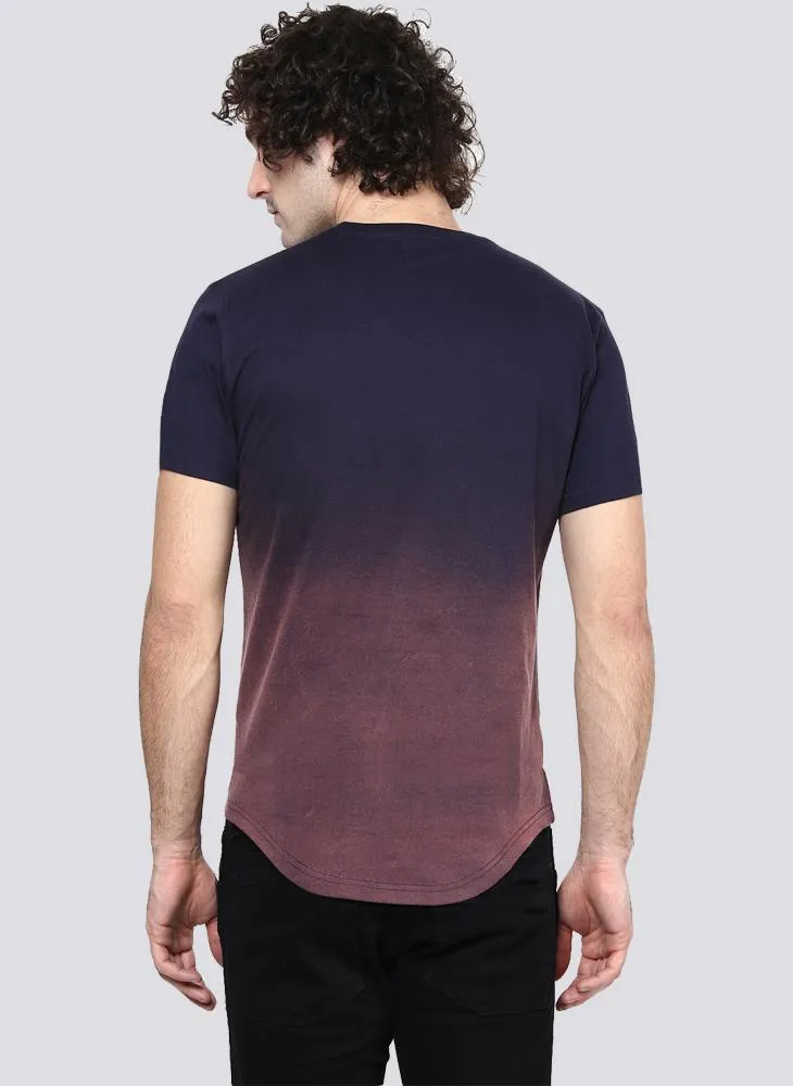 Purple Ombre Faded Crew Neck T-Shirt