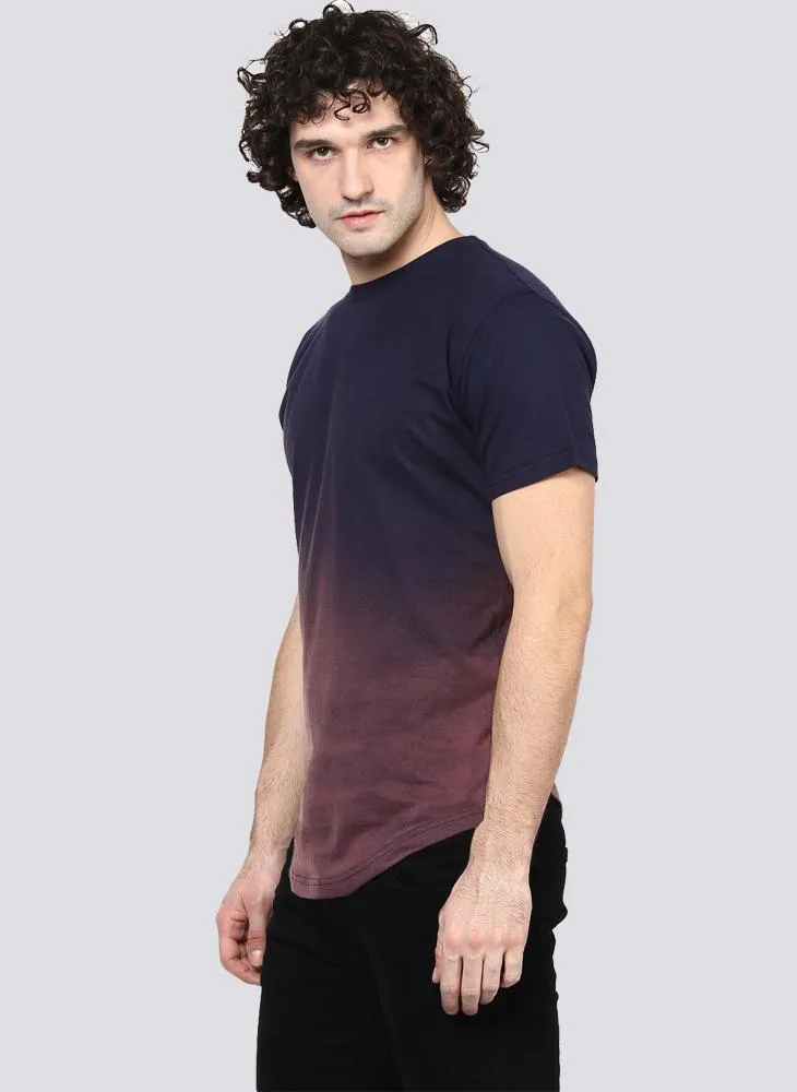 Purple Ombre Faded Crew Neck T-Shirt