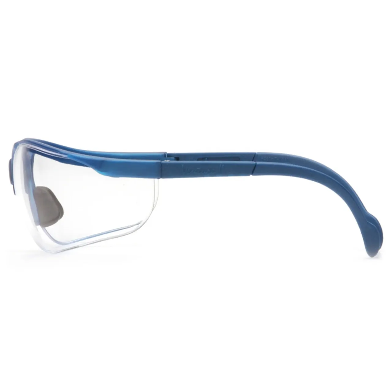 Pyramex Venture II Metallic Blue Half Frame Clear Lens Safety Glasses SMB1810S - Box of 12