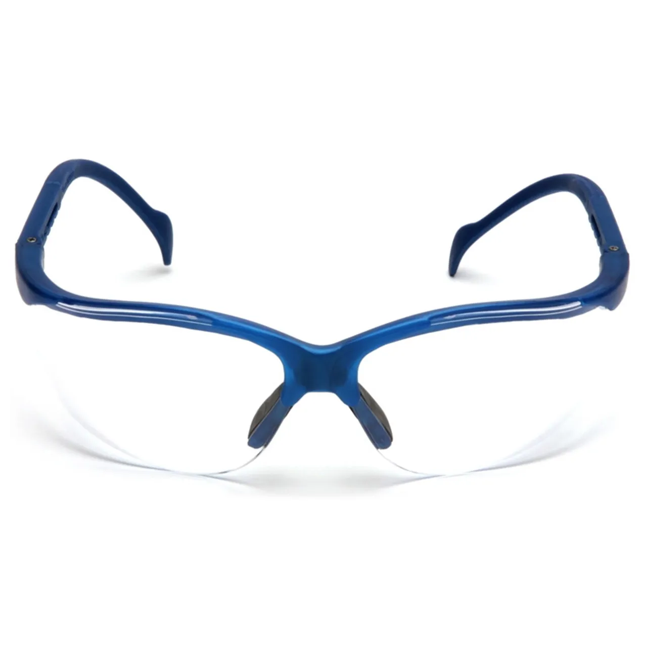 Pyramex Venture II Metallic Blue Half Frame Clear Lens Safety Glasses SMB1810S - Box of 12