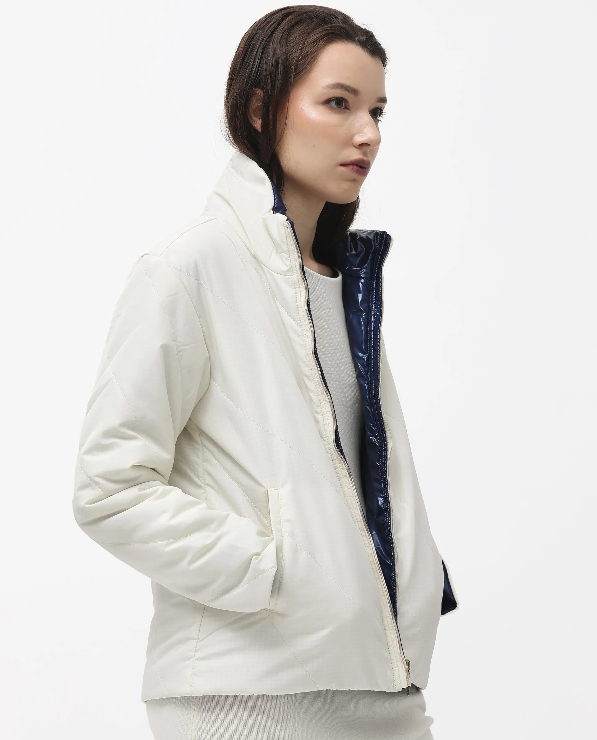 Rareism Women Sapell Off White Plain Jacket