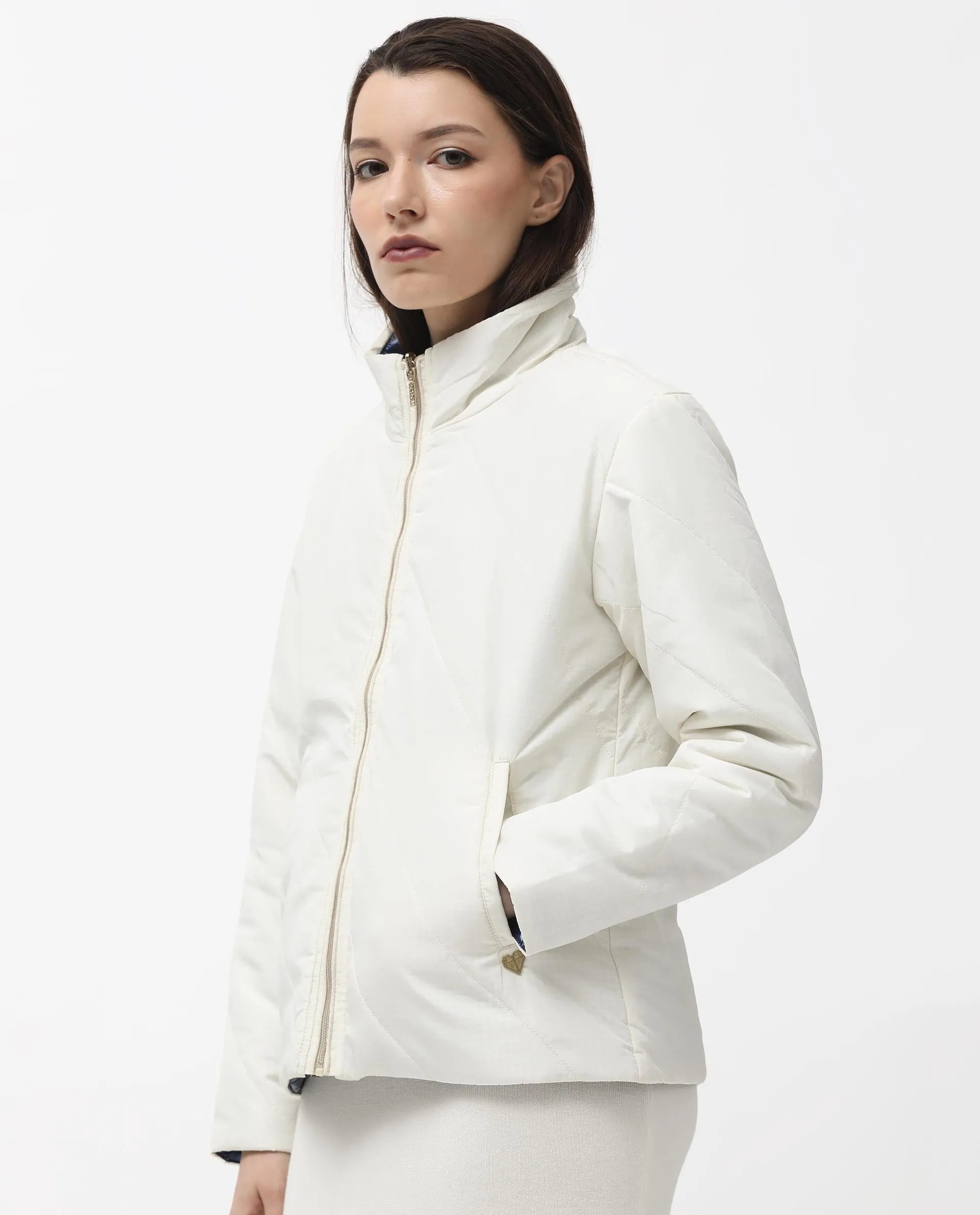 Rareism Women Sapell Off White Plain Jacket