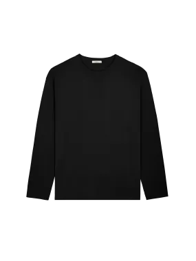 Regenerative Merino Wool Sweater—black