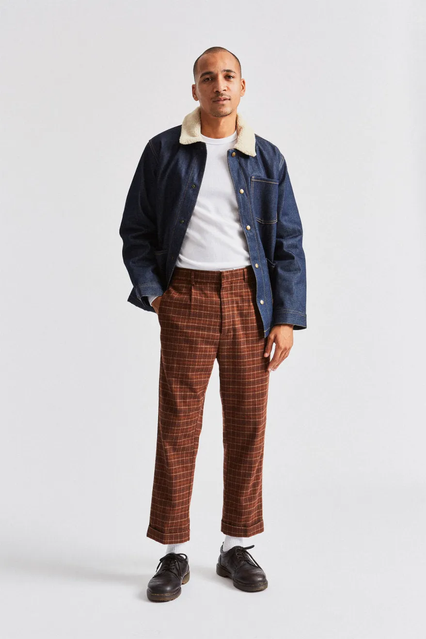 Regent Trouser Pant - Brown Plaid