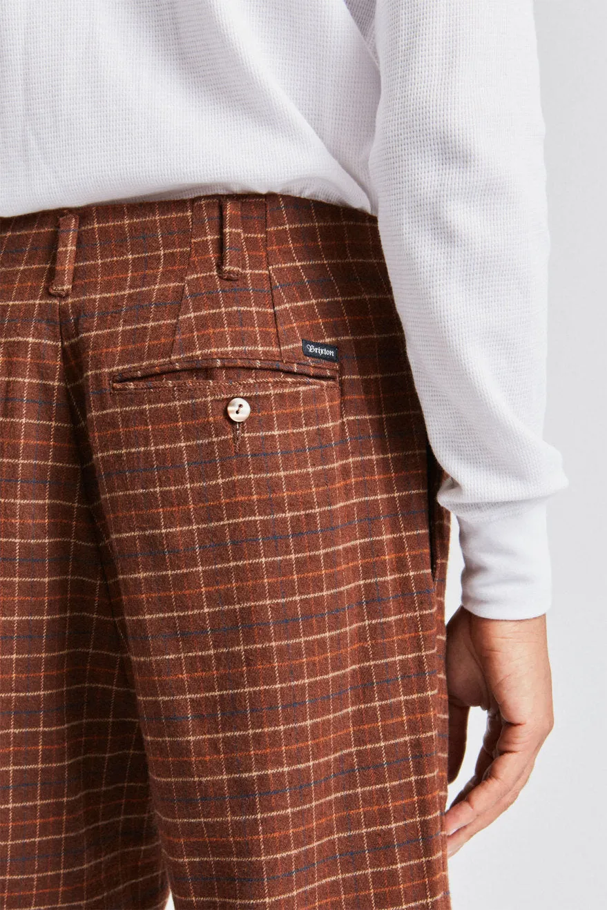 Regent Trouser Pant - Brown Plaid