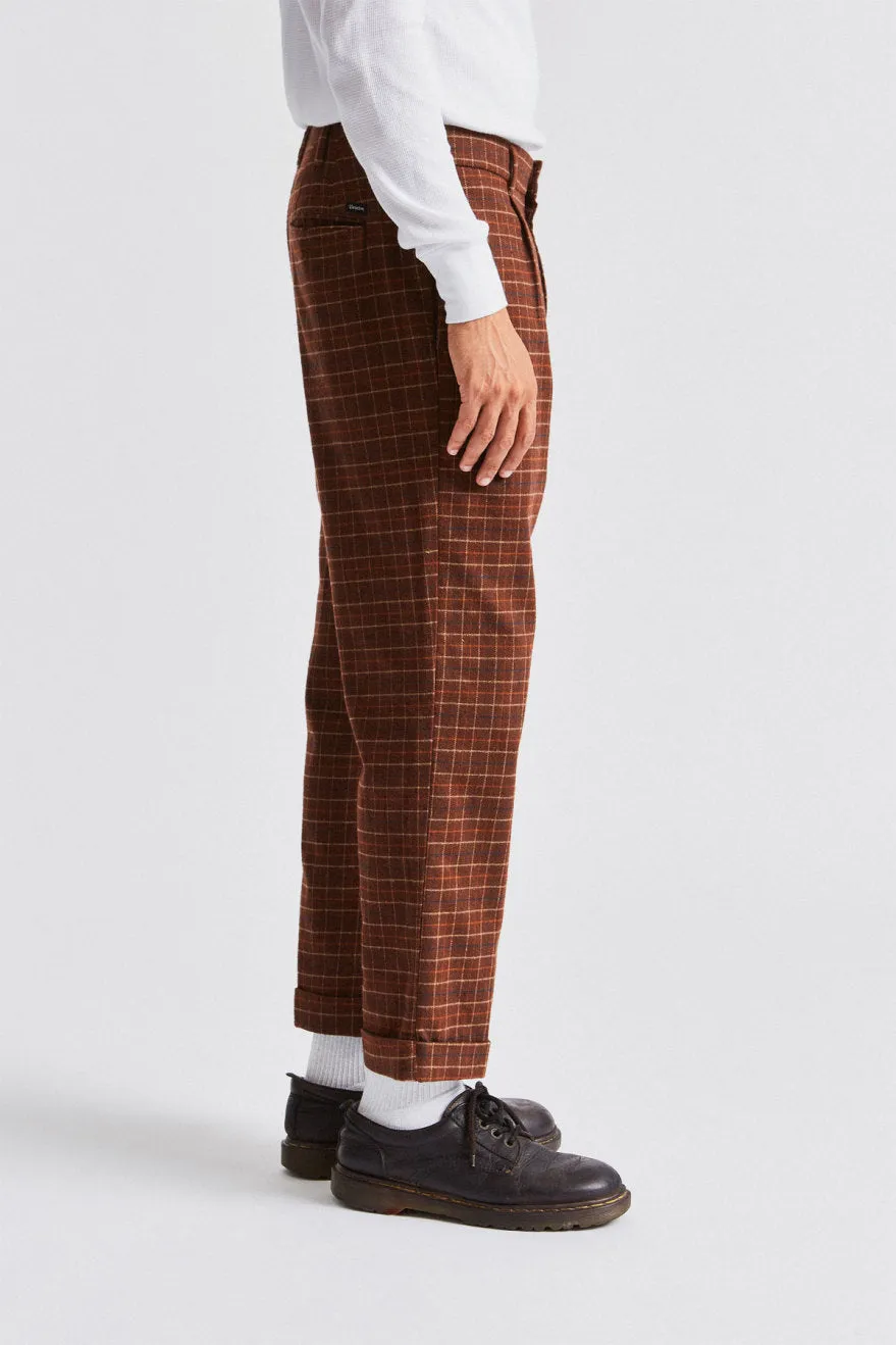 Regent Trouser Pant - Brown Plaid