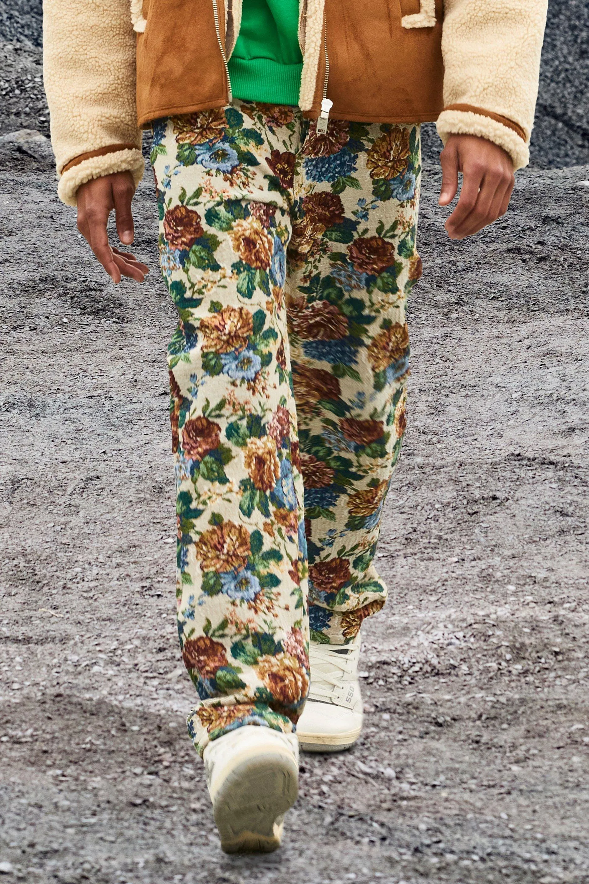 Relaxed Fit Floral Tapestry Jeans