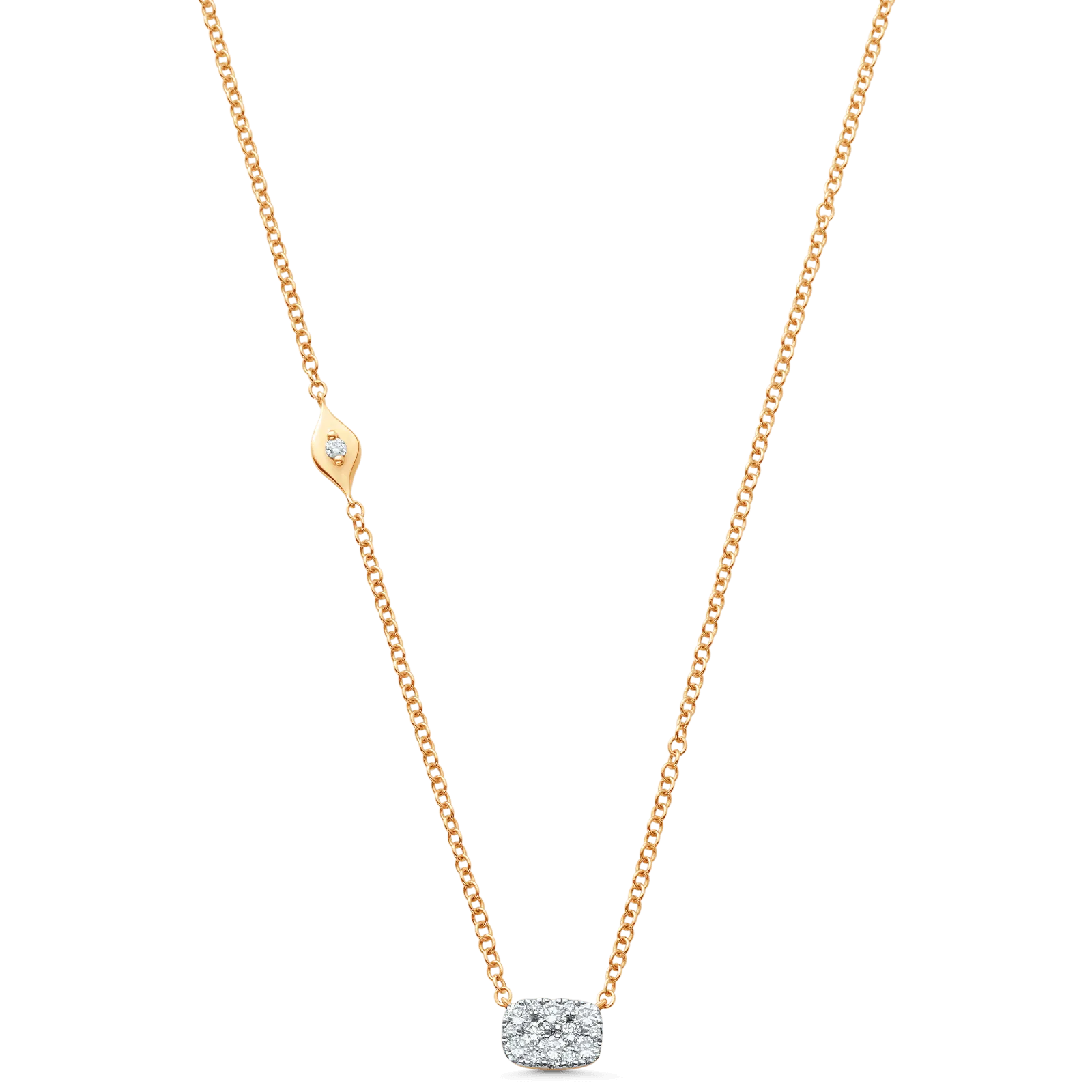 Reverie Cushion Diamond Cluster Necklace