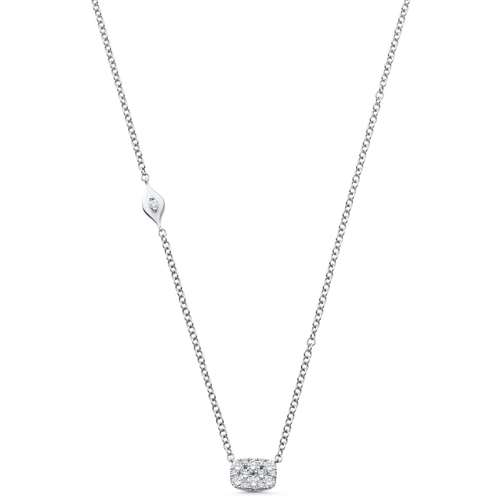 Reverie Cushion Diamond Cluster Necklace