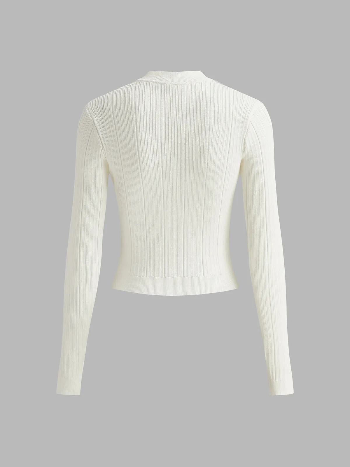 Ribbed Metal Knotted Sweater