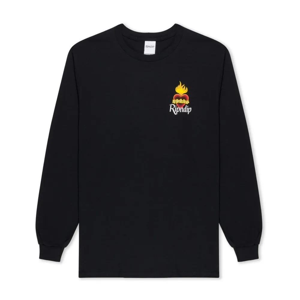 RIPNDIP  |Unisex Street Style U-Neck Long Sleeves Plain Cotton