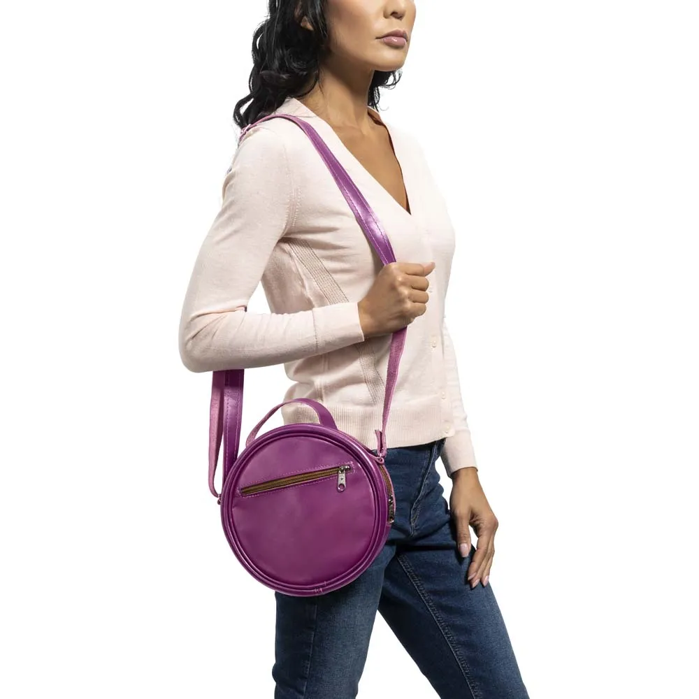 Round Leather Bag | Violet