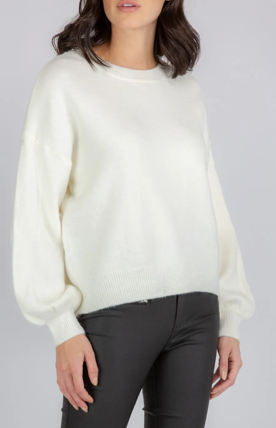 Round Neck Bubble Sleeve Knit (SKN336)