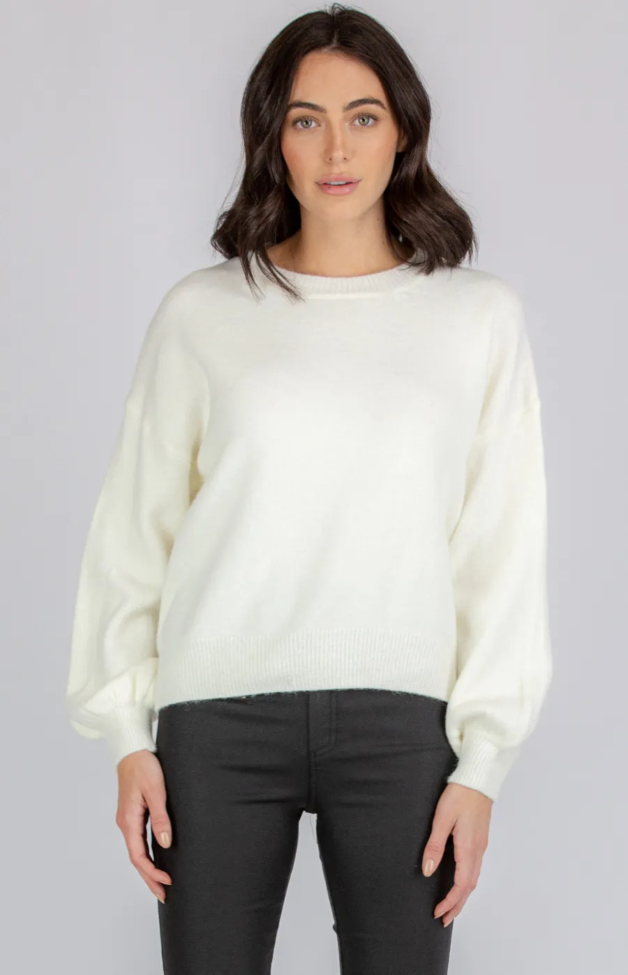 Round Neck Bubble Sleeve Knit (SKN336)