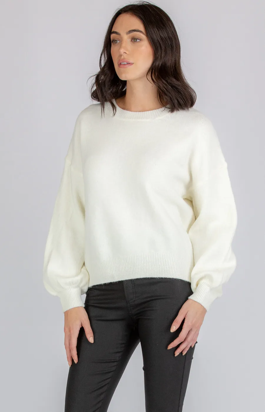 Round Neck Bubble Sleeve Knit (SKN336)