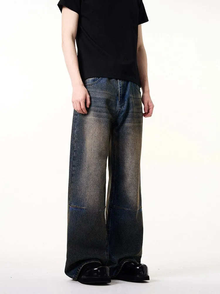 RT No. 10891 MUD BLUE STRAIGHT DENIM JEANS