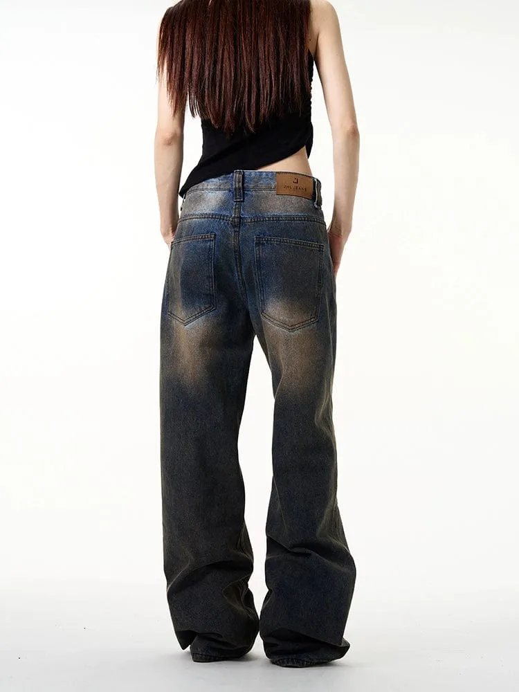 RT No. 10891 MUD BLUE STRAIGHT DENIM JEANS