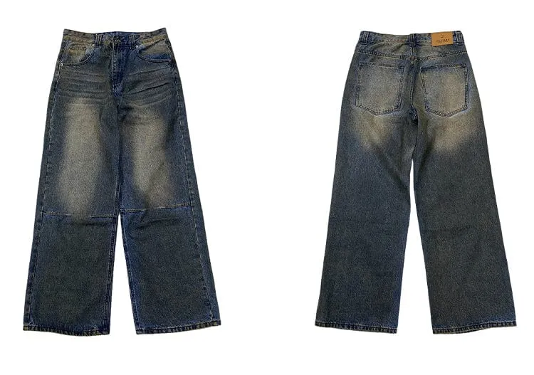 RT No. 10891 MUD BLUE STRAIGHT DENIM JEANS