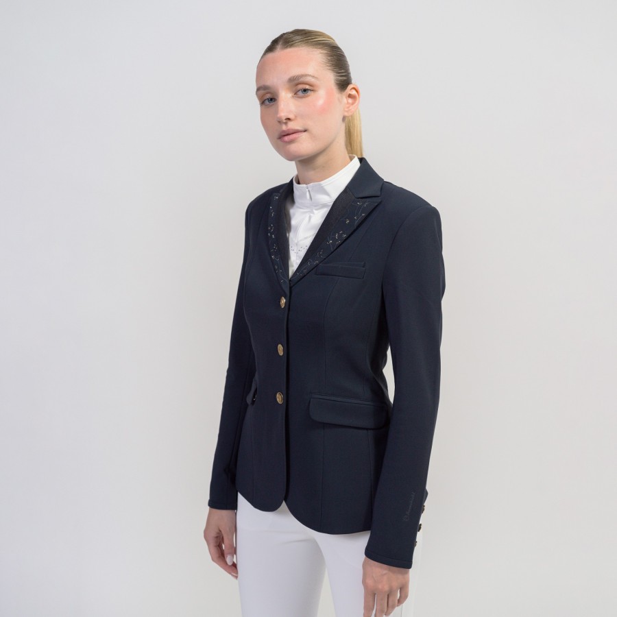 Samshield Louisa crystal leaf ladies competition jacket Navy Champagne