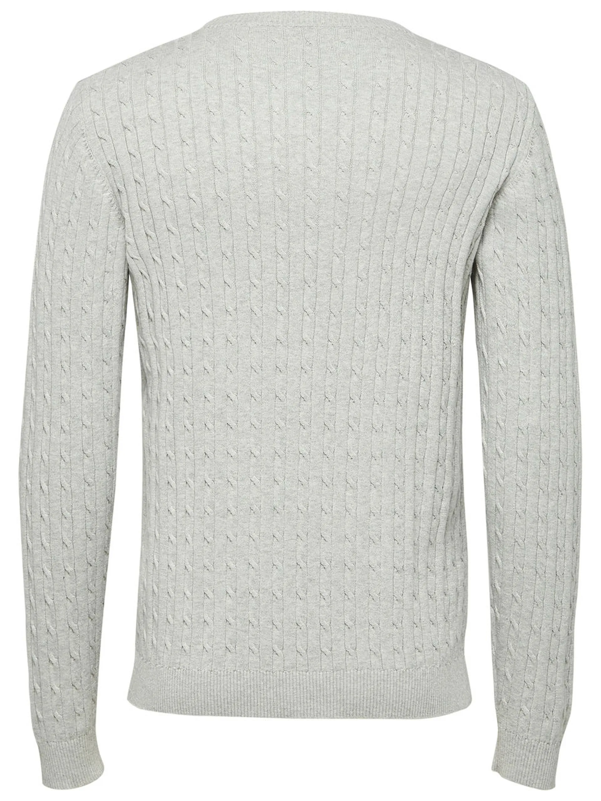 Selected Crew Neck Cotton Clayton Jumper Light Grey