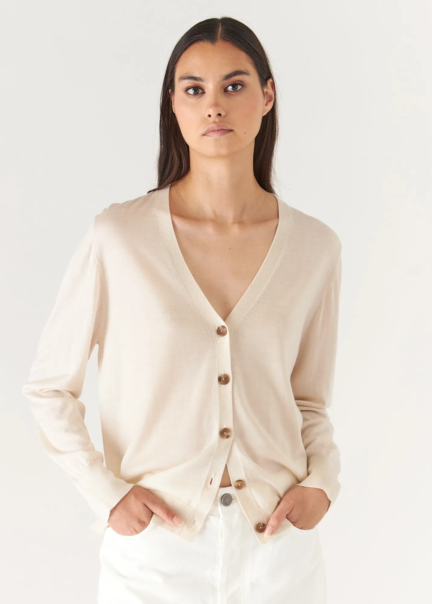 SUPERFINE MERINO LYOCELL RELAXED CARDIGAN